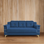 Julio 3 Seater Sofa Set for Living Room (Blue Colour Fabric) Premium Fabric Sofa