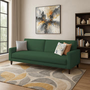 Casaliving Amara 3 Seater Sofa Set for Living Room (Black Blue Colour Fabric) Premium Fabric Sofa