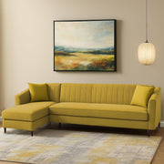 Neyami LHS 6 Seater L Shape Sofa Set for Living Room (Yellow) Premium Fabric Sofa Set