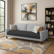 Kaven 3 Seater Sofa Set for Living Room (Black Grey Colour Fabric) Premium Fabric Sofa