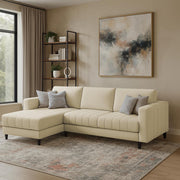 Oslo 4 Seater LHS L Shape Sofa Set for Living Room (Cream Fabric) Premium Fabric Sofa Set for Living Room