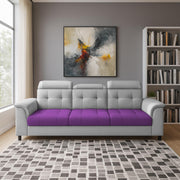 Kaven 3 Seater Sofa Set for Living Room (Yellow Grey Colour Fabric) Premium Fabric Sofa