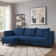 Mikasa 4 Seater LHS L Shape Sofa Set for Living Room (Blue Fabric) Premium Fabric Sofa Set for Living Room