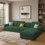 Orion RHS 6 Seater L Shape Sofa Set for Living Room (Green Colour) Premium Fabric Sofa