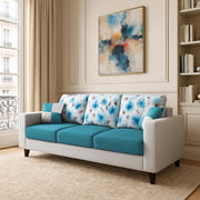 Rolando 3 Seater Sofa Set for Living Room (Turquise Grey Colour) Premium Fabric Sofa Set