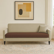 Premium Valkyrie 3 Seater Sofa Set 3 Seater Modern Sofa Set for Living Room (Cream Brown Color Fabric)