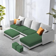 Casaliving Stanly LHS 6 Seater L Shape Sofa Set for Living Room (Black Fabric)