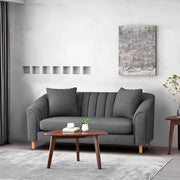 Doraldo 2 Seater Sofa Set for Living Room (Black Colour Fabric) Premium Fabric Sofa for Living Room