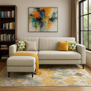 Casaliving Moris RHS 4 Seater L Shape Sofa Set for Living Room (Black) Premium Fabric Sofa Set for Living Room