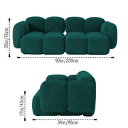 Aveline Modern Premium Boucle Fabric Sofa, Upholstered 3 Seater Sofa Set for Living Room, (Black Colour) Premium Boucle Fabric Sofa