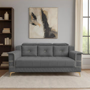 Julio 3 Seater Sofa Set for Living Room (Dark Grey Colour Fabric) Premium Fabric Sofa