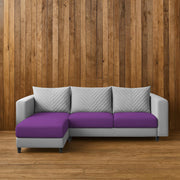 Mikasa 4 Seater LHS L Shape Sofa Set for Living Room (Purple Grey Fabric) Premium Fabric Sofa Set for Living Room