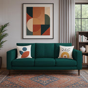 Casaliving Mikasa 3 Seater Sofa Set for Living Room (Black Colour Fabric) Premium Fabric Sofa