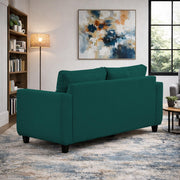 Casaliving Viskafors Upholstered 3 Seater Sofa Set for Living Room (Black Colour Fabric) Premium Fabric Sofa