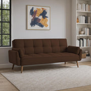 Francois 3 Seater Convertible Sofa Cum Bed for Living Room (Brown Fabric) Premium Fabric Sofa