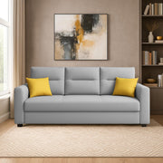 Evona 3 Seater Sofa Set for Living Room (Grey Colour Fabric) Premium Fabric Sofa
