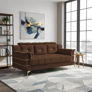 Julio 3 Seater Sofa Set for Living Room (Brown Colour Fabric) Premium Fabric Sofa