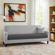 Premium Valkyrie 3 Seater Sofa Set 3 Seater Modern Sofa Set for Living Room (Black Grey Color Fabric)