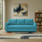 Clifton 3 Seater Sofa Cum Bed for Living Room (Turquise Fabric) Premium Fabric Sofa