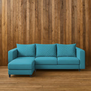 Mikasa 4 Seater LHS L Shape Sofa Set for Living Room (Turquise Fabric) Premium Fabric Sofa Set for Living Room