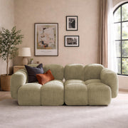 Aveline Modern Premium Boucle Fabric Sofa, Upholstered 3 Seater Sofa Set for Living Room, (Black Colour) Premium Boucle Fabric Sofa