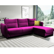 Stella RHS 4 Seater L Shape Sofa Set for Living Room (Purple) Premium Velvet Fabric Sofa