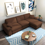 Martin 4 Seater RHS L Shape Sofa Set for Living Room (Brown Colour Fabric)