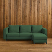 Mikasa 4 Seater RHS L Shape Sofa Set for Living Room (Green Fabric) Premium Fabric Sofa Set for Living Room