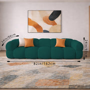 Vetras Modern Velvet Bubble Cloud Sofa, Tufted Design Upholstered 3+1 Seater Sofa Set for Living Room, (Black Colour) Premium Velvet Fabric Sofa