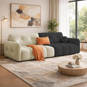 Dreamor 3 Seater Sofa Velvet Fabric (Black) with Three Cushions Perfect for |Home Living |Office Room and Guest Room Premium Sofa