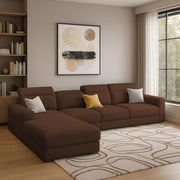 Orion LHS 6 Seater L Shape Sofa Set for Living Room (Brown Colour) Premium Fabric Sofa
