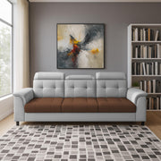 Casaliving Amara 3 Seater Sofa Set for Living Room (Black Maroon Colour Fabric) Premium Fabric Sofa