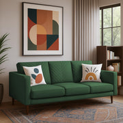 Casaliving Mikasa 3 Seater Sofa Set for Living Room (Black Colour Fabric) Premium Fabric Sofa