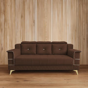 Julio 3 Seater Sofa Set for Living Room (Brown Colour Fabric) Premium Fabric Sofa