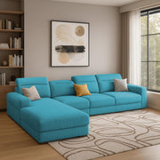 Orion LHS 6 Seater L Shape Sofa Set for Living Room (Turquise Colour) Premium Fabric Sofa