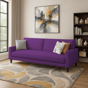 Kaven 3 Seater Sofa Set for Living Room (Purple Colour Fabric) Premium Fabric Sofa