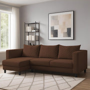 Mikasa 4 Seater LHS L Shape Sofa Set for Living Room (Brown Fabric) Premium Fabric Sofa Set for Living Room
