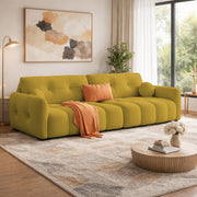 Dreamor 3 Seater Sofa Velvet Fabric (Black) with Three Cushions Perfect for |Home Living |Office Room and Guest Room Premium Sofa