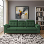 Kaven 3 Seater Sofa Set for Living Room (Yellow Grey Colour Fabric) Premium Fabric Sofa