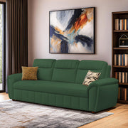 Alicia 3 Seater Sofa Cum Bed for Living Room (Green Fabric) Premium Fabric Sofa