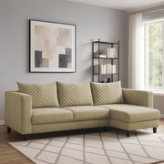 Mikasa 4 Seater RHS L Shape Sofa Set for Living Room (Cream Fabric) Premium Fabric Sofa Set for Living Room