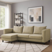 Mikasa 4 Seater LHS L Shape Sofa Set for Living Room (Cream Fabric) Premium Fabric Sofa Set for Living Room