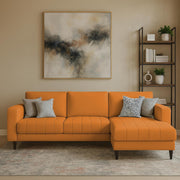 Oslo 4 Seater RHS L Shape Sofa Set for Living Room (Orange Fabric) Premium Fabric Sofa Set for Living Room