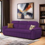 Alicia 3 Seater Sofa Cum Bed for Living Room (Purple Fabric) Premium Fabric Sofa