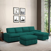Rone 6 Seater L-Shaped & U-Shaped Sofas Set for Living Room – (Pine Colour Fabric) Premium Comfort Sofa