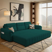 Alicia 3 Seater Sofa Cum Bed for Living Room (Pine Fabric) Premium Fabric Sofa