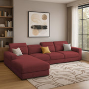 Orion LHS 6 Seater L Shape Sofa Set for Living Room (Maroon Colour) Premium Fabric Sofa