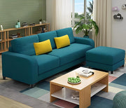 Francis 3 Seater with Ottman Sofa Set for Living Room (Green Fabric)