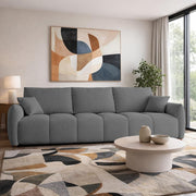 Colt Modern Velvet Sofa, Tufted Design Upholstered 3 Seater Sofa Set for Living Room, (Black Colour) Premium Velvet Fabric Sofa