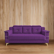 Julio 3 Seater Sofa Set for Living Room (Purple Colour Fabric) Premium Fabric Sofa